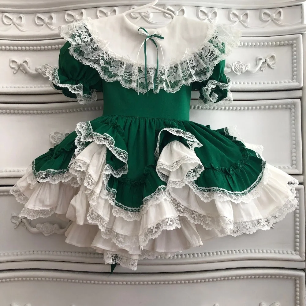 4t green dress Blue Green Plaid Christmas Tartan Smocked Bishop Dress main image 0
